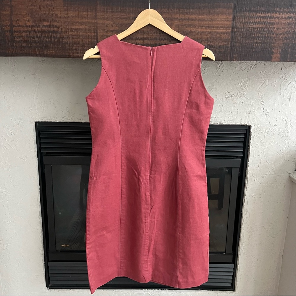 💙 Van Heusen Natural Fiber Shift Dress Coral Red Size 8 EUC Coastal Summer - Picture 7 of 7